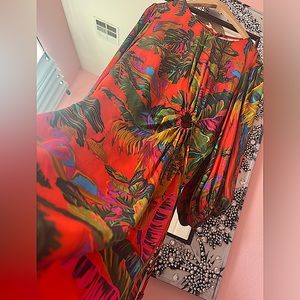 Farm Rio Urban Jungle Cut-Out Midi dress